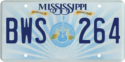 MS license plate BWS264