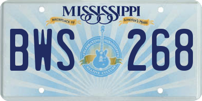 MS license plate BWS268