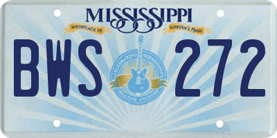 MS license plate BWS272