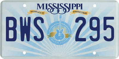 MS license plate BWS295