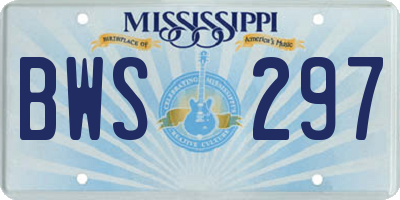 MS license plate BWS297