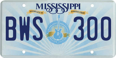 MS license plate BWS300