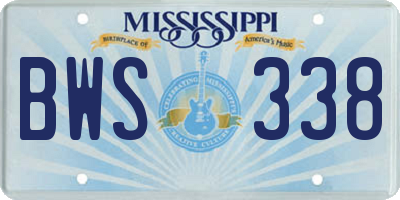 MS license plate BWS338