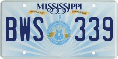 MS license plate BWS339