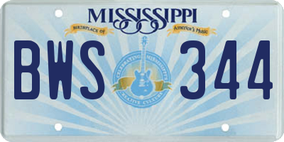 MS license plate BWS344