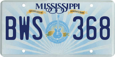 MS license plate BWS368