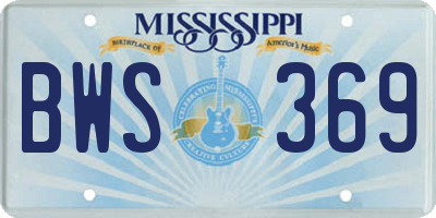 MS license plate BWS369