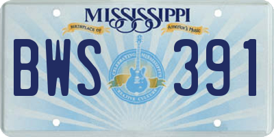MS license plate BWS391
