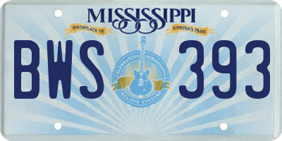 MS license plate BWS393