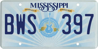 MS license plate BWS397