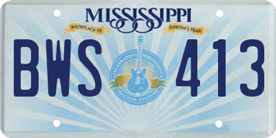 MS license plate BWS413