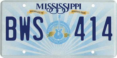 MS license plate BWS414