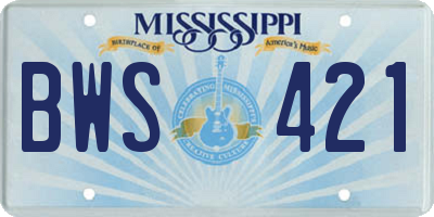MS license plate BWS421
