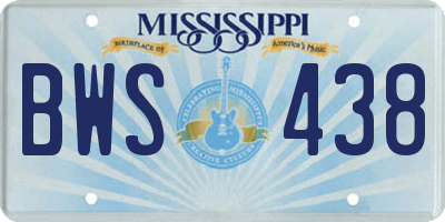 MS license plate BWS438
