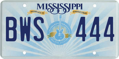 MS license plate BWS444