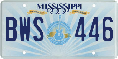 MS license plate BWS446