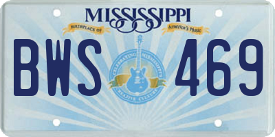 MS license plate BWS469