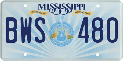 MS license plate BWS480