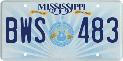 MS license plate BWS483