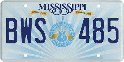 MS license plate BWS485