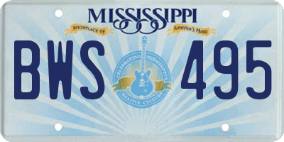 MS license plate BWS495