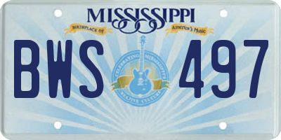 MS license plate BWS497