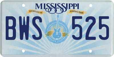 MS license plate BWS525