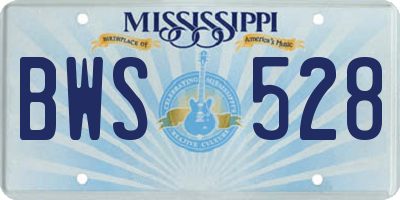 MS license plate BWS528
