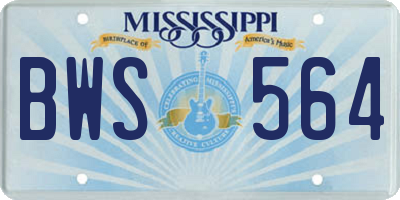 MS license plate BWS564