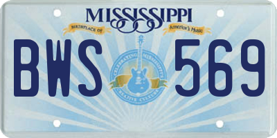 MS license plate BWS569