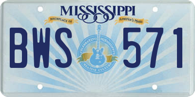 MS license plate BWS571