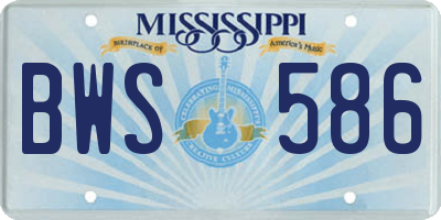 MS license plate BWS586
