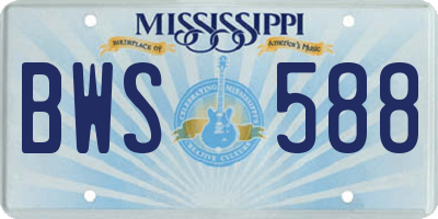 MS license plate BWS588
