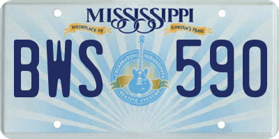 MS license plate BWS590
