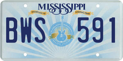 MS license plate BWS591
