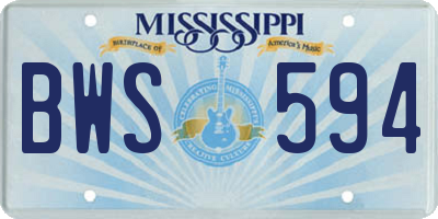 MS license plate BWS594