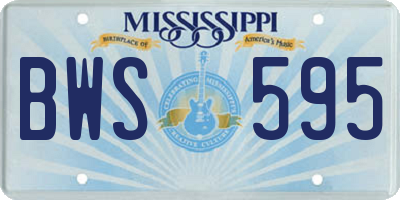 MS license plate BWS595