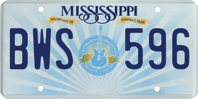 MS license plate BWS596