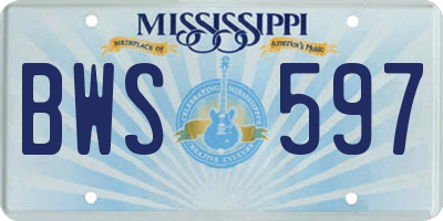 MS license plate BWS597