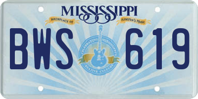 MS license plate BWS619