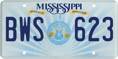 MS license plate BWS623