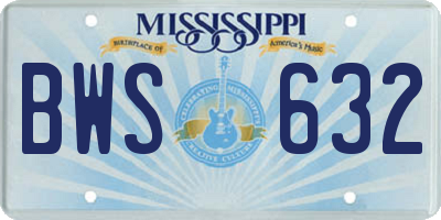 MS license plate BWS632