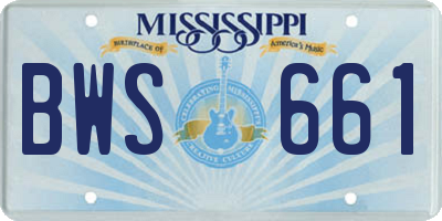 MS license plate BWS661