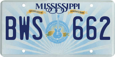 MS license plate BWS662