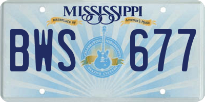 MS license plate BWS677