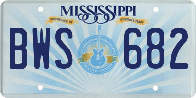 MS license plate BWS682