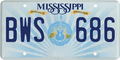 MS license plate BWS686