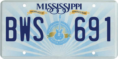 MS license plate BWS691