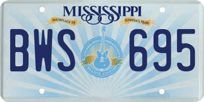 MS license plate BWS695
