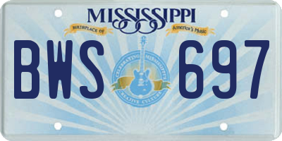 MS license plate BWS697